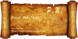 Pesl Máté névjegykártya